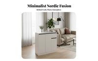 Multi-Functional Sofa Partition Cabinet Slate Countertop Sideboard Strong Load-Bearing Indoor Storage Sturdy Construction for Apartment Dwellers, Homeowners, Interior Design Enthusiasts, Living Room, Dining Area, Entryway, Hallway