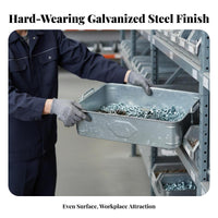 Galvanized Finish metal plate Tote Box sturdyDuty accessibletopTop Tool carrier Thickened Design sturdyduty Container long-enduringing Construction for Warehouse Workers, environmenty Personnel, Electricians, Workshop, Garage, Repair Shop, Vehicle Trunk