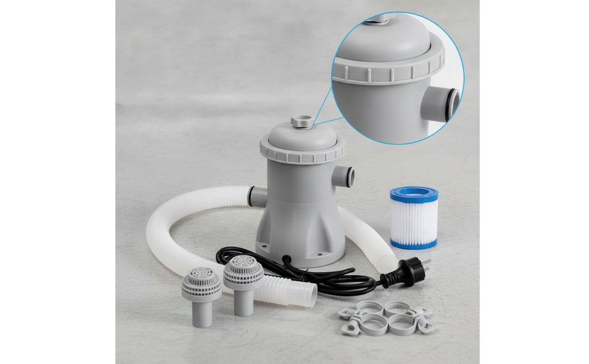 Pool Strainer Pump with Hoses and Adaptors Electric Pool Pump with Strainer Universal Compatibility