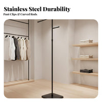 Stainless Steel Clothing Rack Stable Base Freestanding Clothes Display Space-Efficient Freestanding Garment Display for Temporary Retail Space S