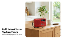 Carrying Strap Portable Radio Speaker Keypad-Style Controls Digital Radio Speaker