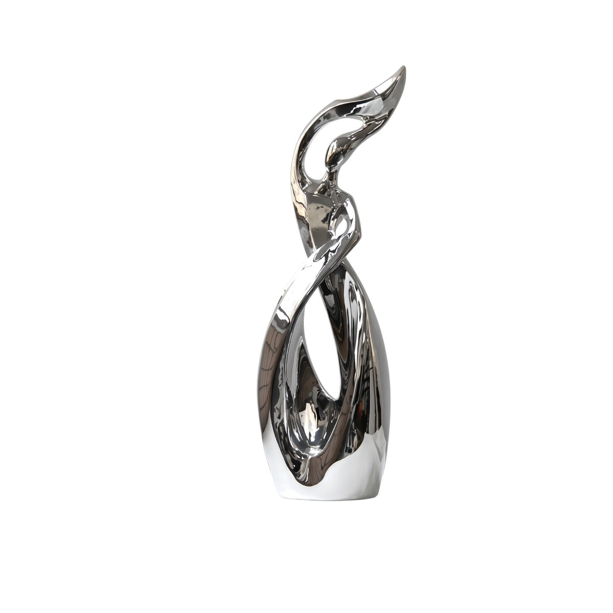 Abstract Human Figure Sculpture Tall Polished Abstract Figure Narrow Desk Ornament for Living Room