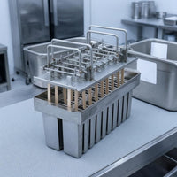 Welded 20-Slot Ice Frozen Treat Mold Matching Lid Stainless Steel Ice Frozen Treat Mold Silvery Finish Freezer Tool Food-Grade