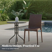 Commercial Grade Woven-Look Stacking Chair Lightweight Stackable Woven Chair Waterproof Outdoor Furniture Ready to Use for Event Planners, Restaurant Owners, Homeowners, Wedding Banquet, Exhibition Hall, Dining Room, Office