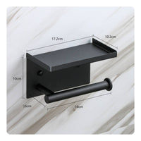 Stainless Steel Bathroom Tissue Holder with Shelf Rust-Resistant Bathroom Tissue Holder Roll Holder with Shelf Sturdy Hardware Long-Lasting for Restroom