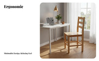 Ladder Rear Chair Mortise and Tenon Joinery Wooden Seat Sturdy Construction Safeguarding Floor Glides for Students, Bedroom