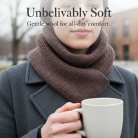 Japanese Style Solid Color Scarf for Autumn/Winter, Soft Warm Fashionable Double-Sided Knit Neck Warmer for Students