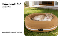 Heated Pet Lounger Removable and Cleanable Heated Donut Bed Adjustable Temperature Heat-Generating Pad for Dog Owners, Indoors, On the Floor