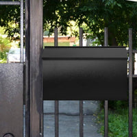 Mailbox with Slanted Lid Matte Black Mail Box Rectangular Hardware for Fence