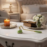 Long Handle Candle Wick Smotherer Elegant Design Vintage Enamel Candle Wick Smotherer Dome Shaped Wick Extinguishing Tool
