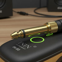Rechargeable Wireless Guitar Transmitter Receiver USB-C Connector Charging Guitar Wireless Transmitter 7 Channels Music Accessory Anti-Interference for Bass Players, Stage, Rehearsal, Home Studio