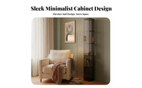 Space-Saving Slim Transparent Vertical Organizer High Clarity Slim Vertical Organizer Freestanding Narrow Shelving Single-Piece Minimalist Design for Apartment Dwellers, Homeowners, Collectors, Living Room, Small Areas, Bedroom, Home Office