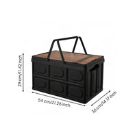 Wood-Grain Top Foldable Trunk Box Carrying Handle Car Boot Organizer