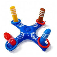 Easy to Inflate Inflatable Loop Toss Game Compact Loop-Toss Toy with Four Rings Portable Water-Play Tossing Game Waterproof for Families