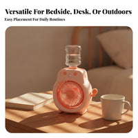 Compact Desktop Misting Fan Transparent Tank Rechargeable Misting Fan