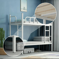 Bunk Bed with Ladder Metal Bunk Bed Space-Saving Furniture for Students, Teens, Dormitory, Bedroom, Hostel
