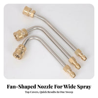 3 Pieces 1/4 Quick-Connect Pressure Washer Extension Rod Kit Cylindrical Body Curved Spray Wand for Appliance Washing