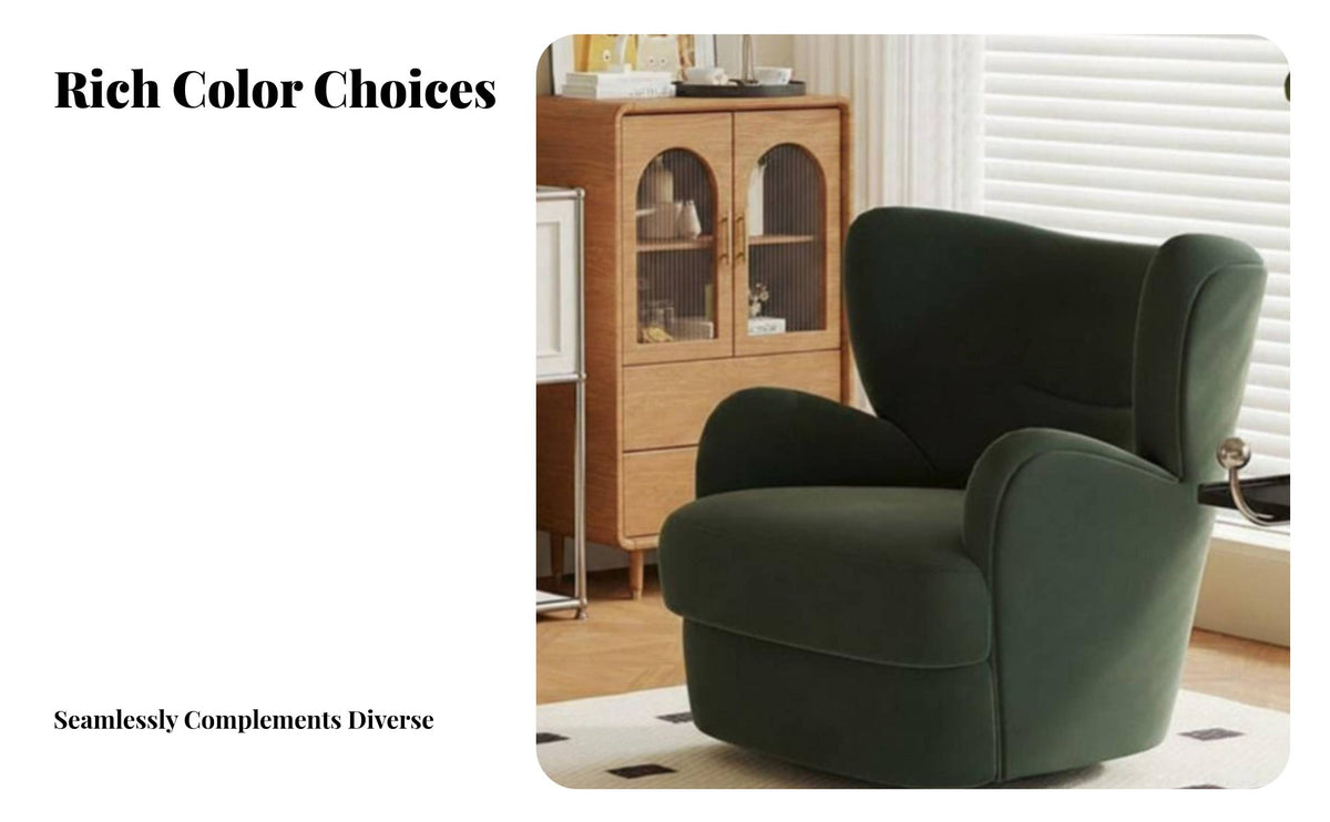 Retro Design Upholstered Swivel Armchair Compact Size Upholstered Swivel Chair Soft & Comfortable Living Room Seating Luxuriously Soft Comfort for Apartment Dwellers, Home Decorators, Bedroom, Balcony, Reading Nook, Nursery