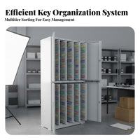 Lockable Security Wall-Mounted Key Cabinet Heavy Duty Construction High-Capacity Lock-and-Keyer Adjustable Shelves Storage Solution Effortless Sliding Panels for Realty Estate Agents, Car Dealership Personnel, Building Supervisors, Workshop