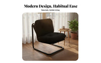 Floating Design Cantilever Armchair Thickly Padded Cushion Upholstered Armchair Thick Cushioning Lounge Chair Ergonomic Support for Home Inactiveice Workers, Students, Bedroom, Balcony, Nail Salon, Living Room