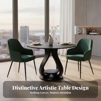 Distinctive Irregular Shape Asymmetrical Pedestal Table Light Luxury Pedestal Dining Table Italian design Household Furniture Minimalist Design for Apartment Dwellers, Interior Designers, Small areas, Restaurant, Living Room, Kitchen