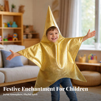 Lustrous-Looking Star Shaped Costume Shiny Kids Star Costume Reflective Child Clothing Smooth for Children, Stage, Party, Role-Play