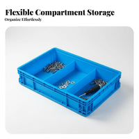 sturdyDuty Multi-Compartment Case with Dividers reliable Latch Fixed Divider Hardware Case Stackable Design Parts Organizer Transparent Lid for DIY aficionados, Technicians, Craftsmen, Garage, work location, Craft Room