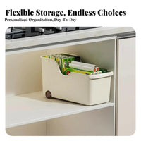 Wheeled Cabinet Basket With casters Rolling cart Easy Pull-accessible for Refrigerator