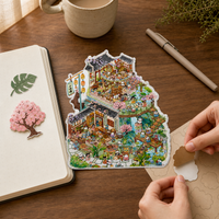 Quemai 6.0 Chinese Style 3D Diorama Stickers for DIY Miniature Landscape Art