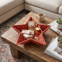Handwoven Star-Shaped Tray | Paper Rope Basket, for Coffee Table