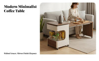 Foldable Design Transformable C-Shaped Table Extendable Surface Household Furniture Space-Saving Multi-Functional for Apartment Dwellers, Remote Workers, Small Spaces, Living Room, Beside Sofa, Home Office