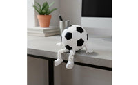 Stress Relief Sitting Soccer Ball Figurine Articulated Legs Desktop Soccer Decor Creative Design Football Character Ornament Sports Aesthetic for Children, Office, Car Dashboard, Bookshelf