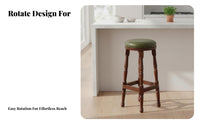 European Design Upholstered Swivel Stool High-Leg Design Bar Chair With Footrest Seating Furniture Sturdy Construction for Homeowners, Business Owners, Entertainers, KTV Lounge, Cafe, Kitchen Island, Dining Room