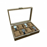 Clear View Lid Watch Storage Box Premium Design Watch Display Case Dust-Proof Soft Interior Pillows for Men, Bedroom, Closet