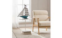 Iron Sailboat Decor Nautical Metal Sailboat Decor Coastal Ship Sculpture for Office