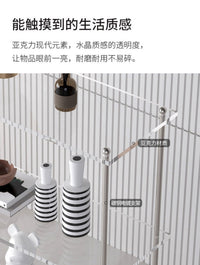 中古风亚克力置物架小推车客厅沙发边几透明床头柜多层收纳展示架