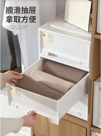友耐收纳箱抽屉式裤子透明整理箱家用衣物储物柜子衣柜塑料收纳盒 深45*宽39*高30 透明单个装【可视易取】