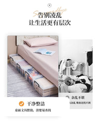 扁平床底收纳箱透明衣物整理箱家用塑料箱子储物箱加厚收纳盒矮箱 60#L扁平款【外径长-60x42.2x23cm】 透明/加厚/环保材质