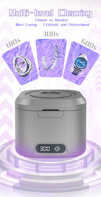 Ultrasonic Jewelry Cleaner for Dentures, Jewelry, Watch Bands - Mini Portable Home Use, US Plug