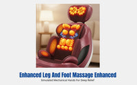Full Body Kneading Massage Chair Pad, Multifunctional Neck, Shoulder, Spine, Waist, Home Smart Vibration, PU Leather