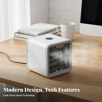 Cool Mist Humidifier Mini Air Cooler Multi-Speed Control Mini Air Conditioner Fan Energy Saving for Office Workers, Students, Dorm Room