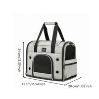 Shoulder Straps Zippered Pet Travel Bag Side Pocket Soft-Sided Pet Carrier Rectangular