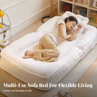 Transformable Futon Bed Adjustable Backrest Single Fold-foldable Lounger Multi-Functional Floor Sofa for Apartment Dwellers, Teens, Small Apartments, Bedroom