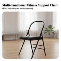 Foldable Design Iyengar Mind-Body Practice Chair Ergonomic Support Folding Mind-Body Practice Chair Stable and Long-Lasting Fitness Equipment Space-Saving for Beginners
