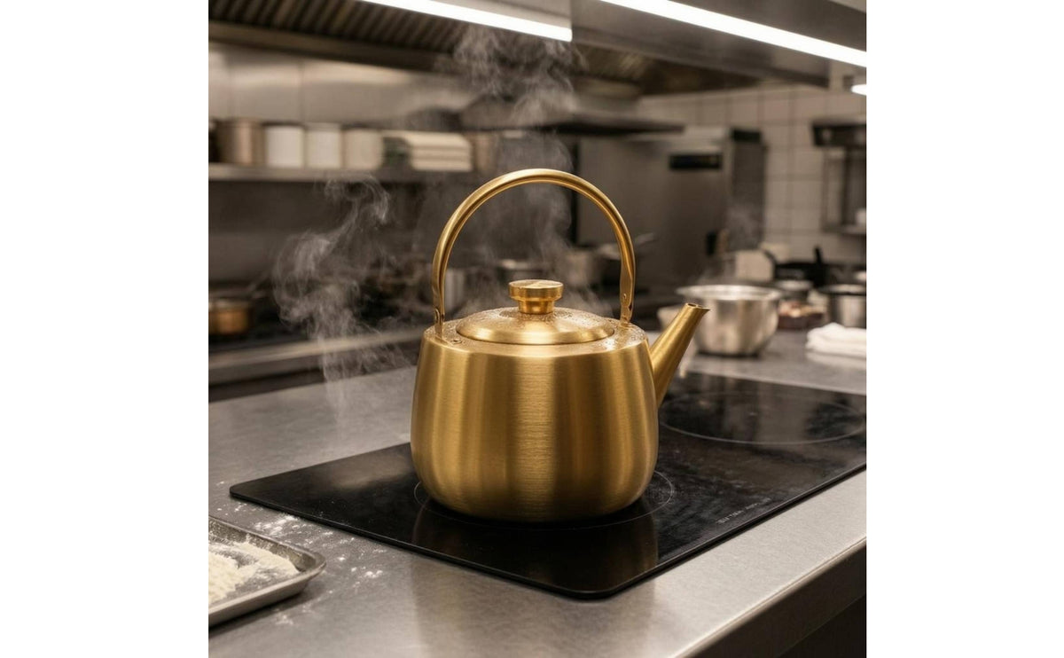 Induction Cooktop Kettle Arched Handle Stainless Steel Pot Attached Lid Household Cookware for Gas Cooktop