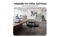 Wheeless Design High-Back Sled Base Chair Ergonomic Support Office Furniture Stable Construction Heavy Duty Frame for Conference Attendees, Students, Big and Tall Users, Reception Area, Waiting Room