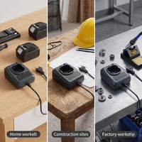 Lithium Battery Charger Compact Direct-Connect Battery Charger Safe Efficient for DIYers, Workshop, Garage