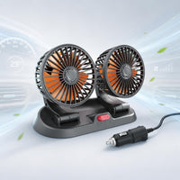 Twin-Head Car Fan Plastic Twin Head Car Fan Parking Number Plate