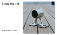 Yacht Handrail Bracket Seawater Yacht Rail Stanchion Base Boat Handrail Base Rust Resistant Boat Guardrail Mount