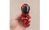 Motorcycle Helmet Action Figure with Movable Joints Mixed-Material Motorcycle Motorcyclist Figure Racer Model Articulated